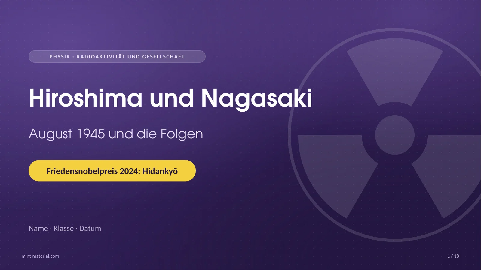 Folie 1: Hiroshima und Nagasaki