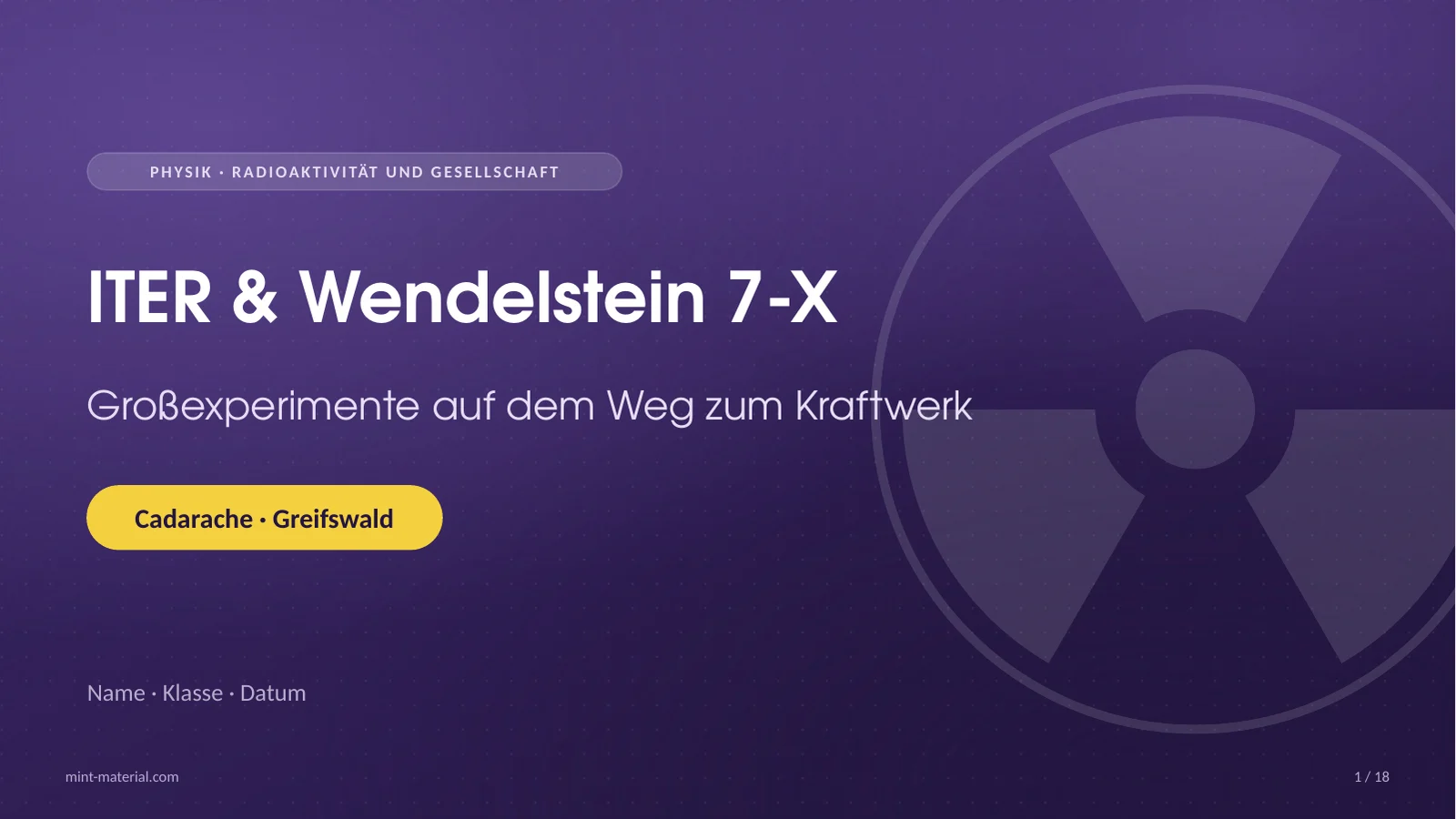 Folie 1: ITER & Wendelstein 7-X