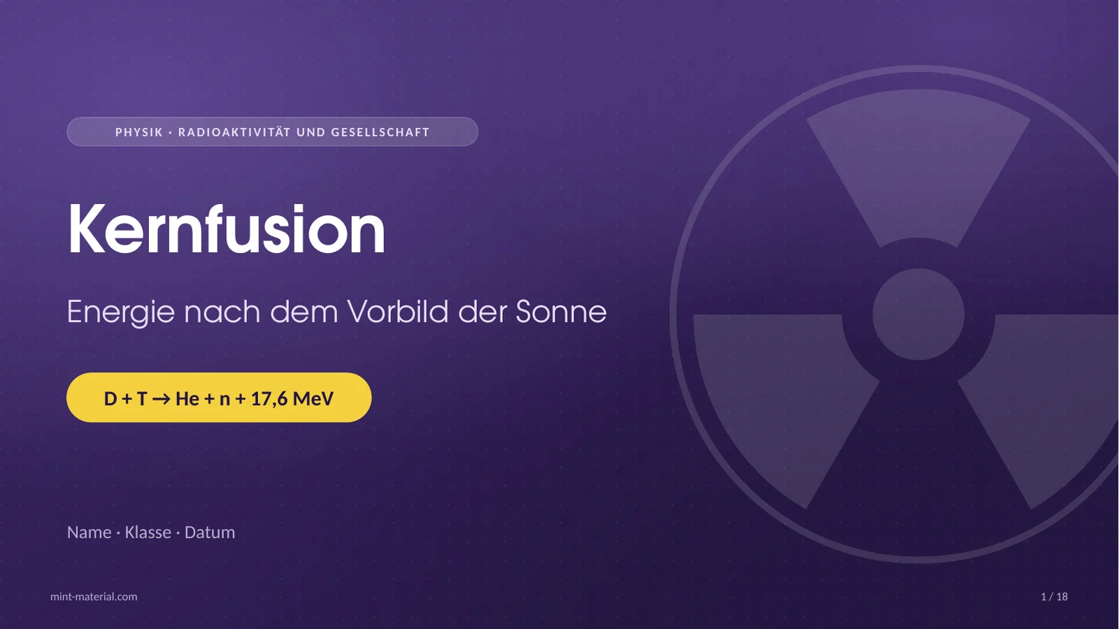 Folie 1: Kernfusion