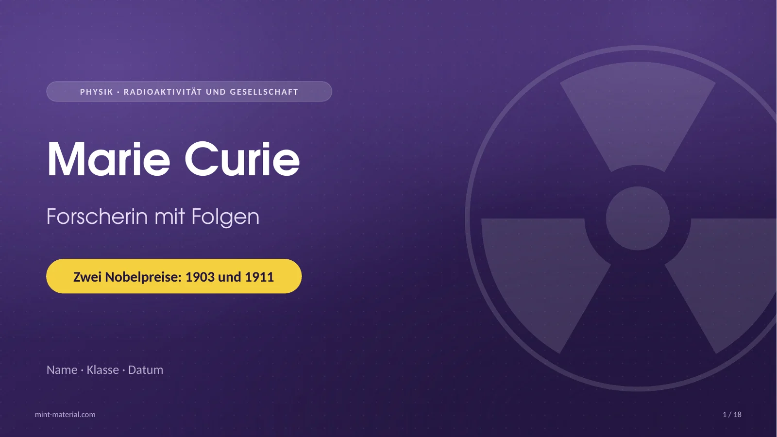 Folie 1: Marie Curie